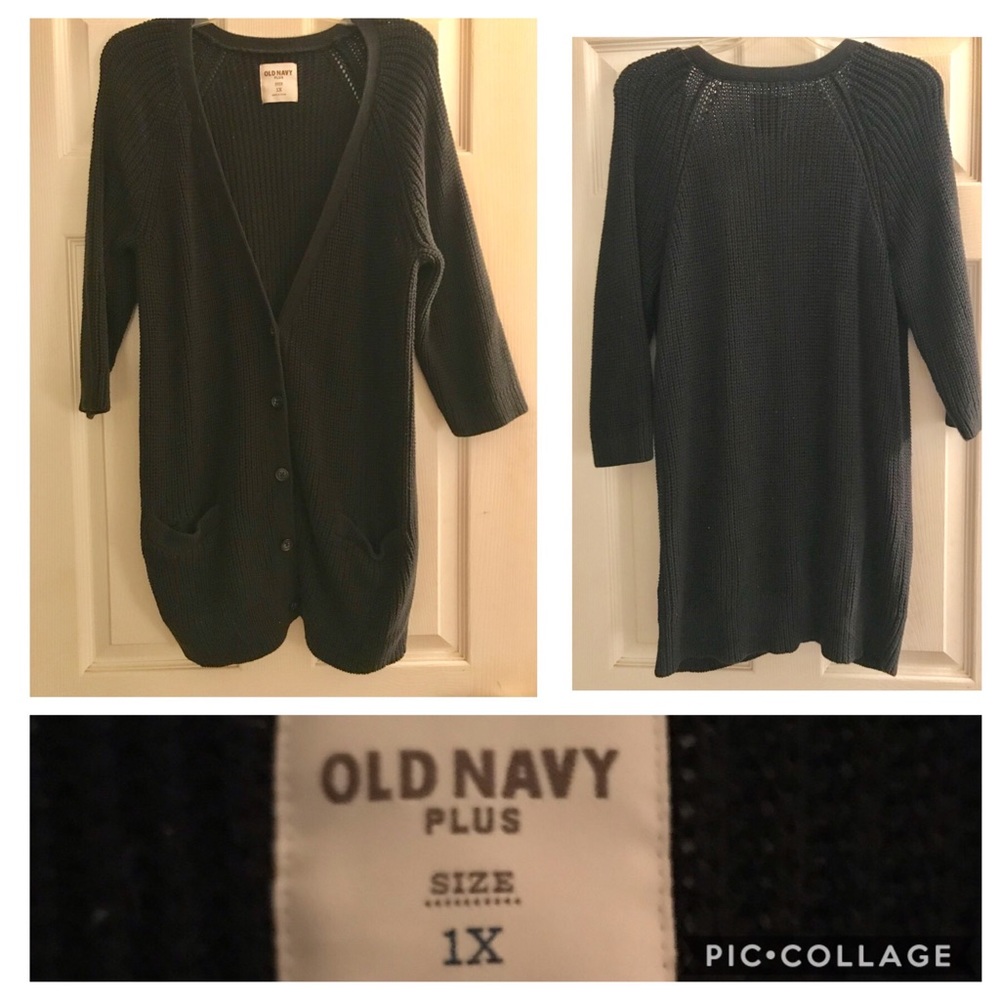 Old Navy long cardigan 3/4 length sleeve. Sz 1x